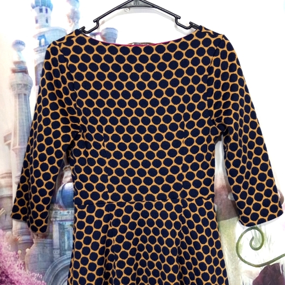 Boden Fit & Flare Sweater Dress 6L Polka Dot - Picture 8 of 10